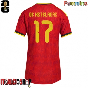 Belgio Charles De Ketelaere #17 Prima Maglia Femmina Mondiali 2026 Manica Corta